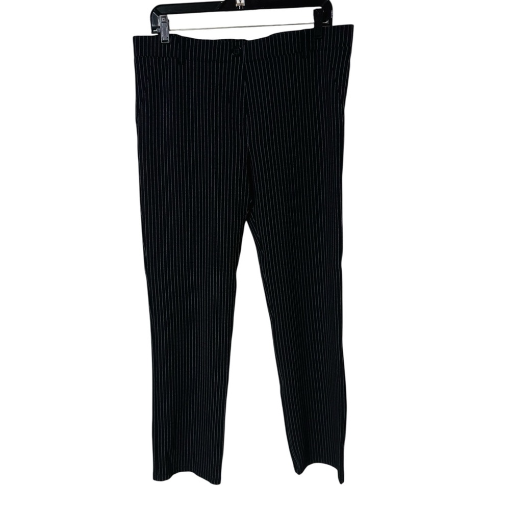 BETABRAND Pants Straight Leg Classic Pull On Black White Pinstripe Women’s XL - Picture 3 of 9